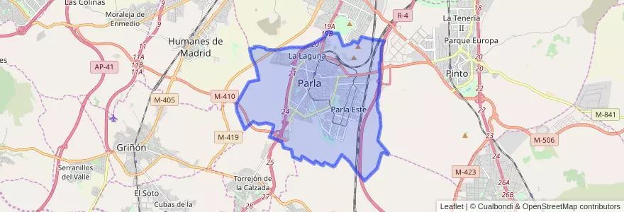 Mapa de ubicacion de Parla.