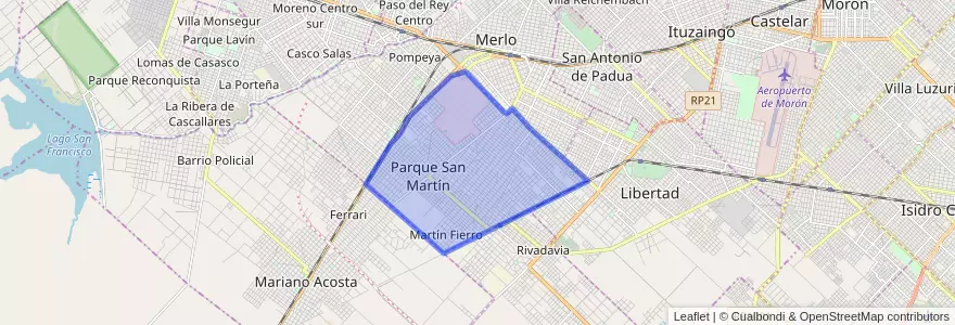 Mapa de ubicacion de Parque San Martín.
