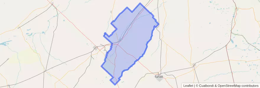 Mapa de ubicacion de Partido de Azul.