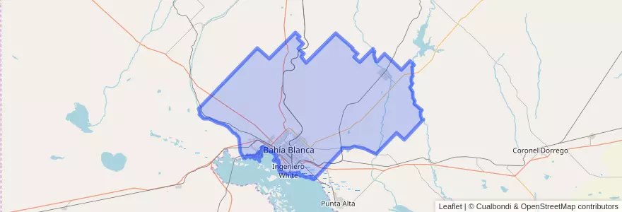 Mapa de ubicacion de Partido de Bahía Blanca.