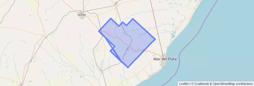 Mapa de ubicacion de Partido de Balcarce.