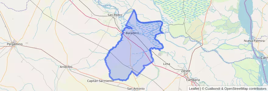 Mapa de ubicacion de Partido de Baradero.