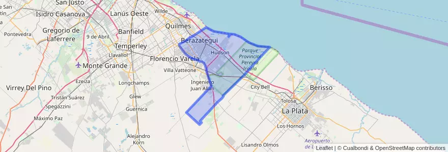 Mapa de ubicacion de Partido de Berazategui.