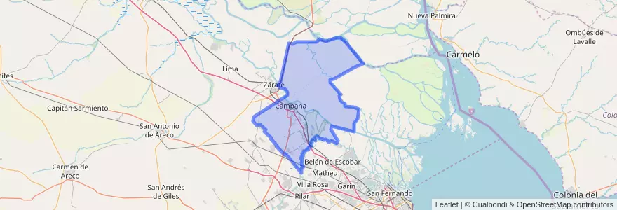 Mapa de ubicacion de Partido de Campana.