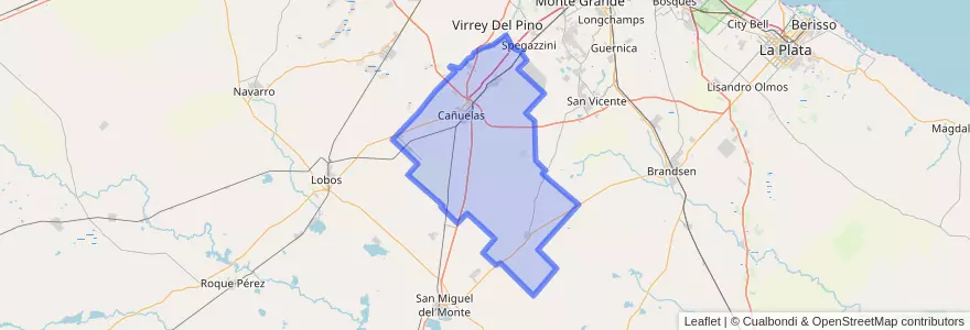 Mapa de ubicacion de Partido de Cañuelas.