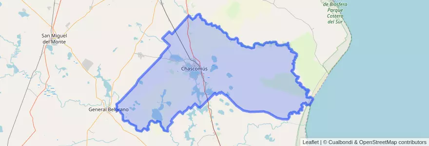 Mapa de ubicacion de Partido de Chascomús.