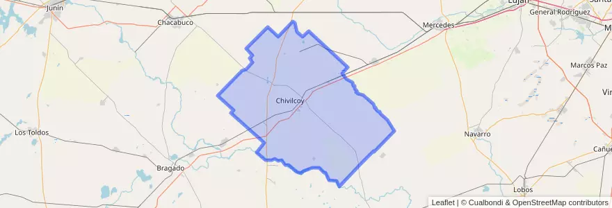 Mapa de ubicacion de Partido de Chivilcoy.