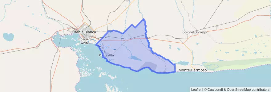 Mapa de ubicacion de Partido de Coronel de Marina Leonardo Rosales.