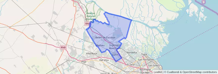 Mapa de ubicacion de Partido de Escobar.