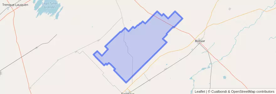 Mapa de ubicacion de Partido de Hipólito Yrigoyen.