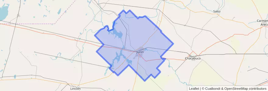 Mapa de ubicacion de Partido de Junín.