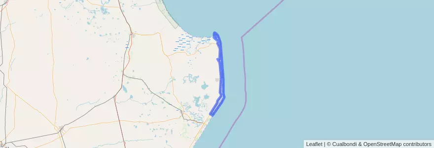 Mapa de ubicacion de Partido de La Costa.