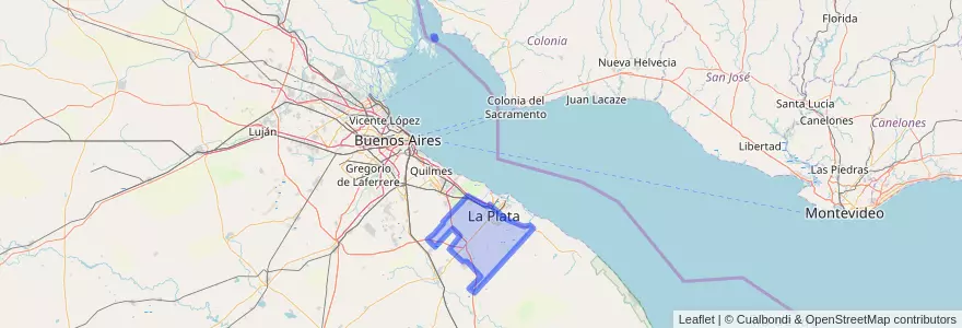 Mapa de ubicacion de Partido de La Plata.