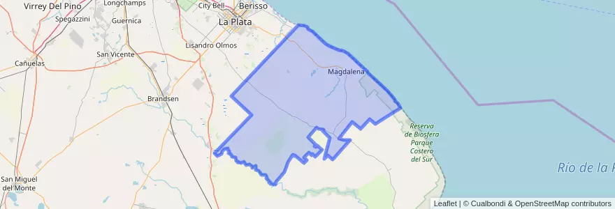 Mapa de ubicacion de Partido de Magdalena.