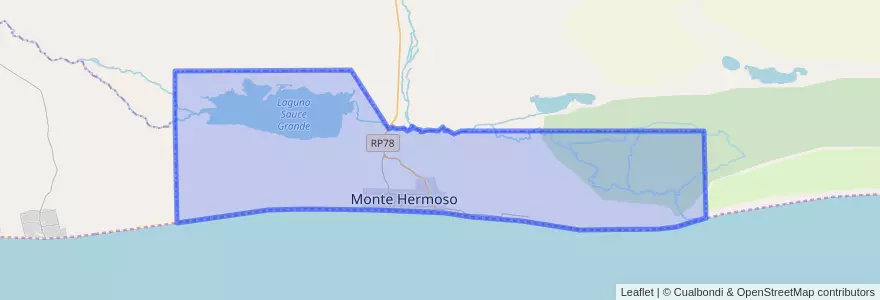 Mapa de ubicacion de Partido de Monte Hermoso.