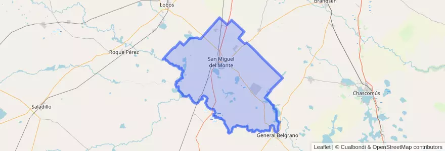 Mapa de ubicacion de Partido de Monte.