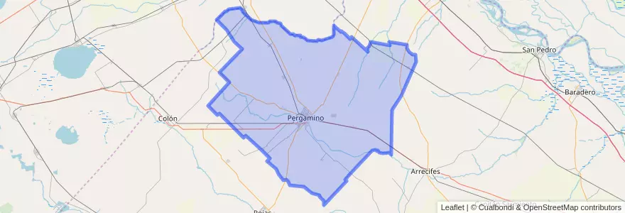 Mapa de ubicacion de Partido de Pergamino.