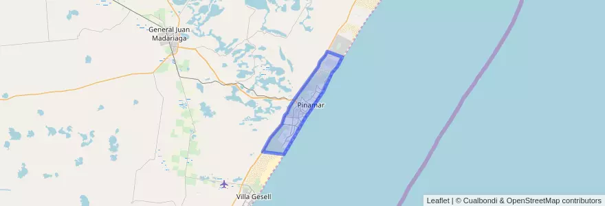 Mapa de ubicacion de Partido de Pinamar.