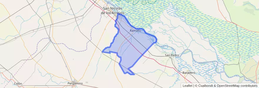 Mapa de ubicacion de Partido de Ramallo.