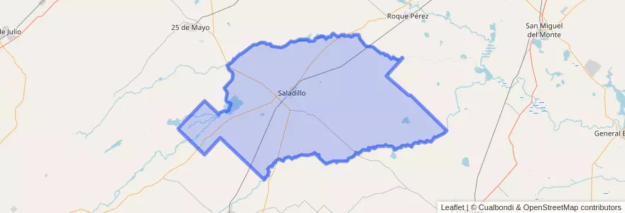 Mapa de ubicacion de Partido de Saladillo.