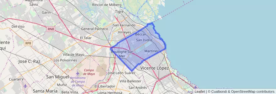 Mapa de ubicacion de Partido de San Isidro.
