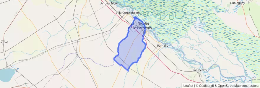 Mapa de ubicacion de Partido de San Nicolás.