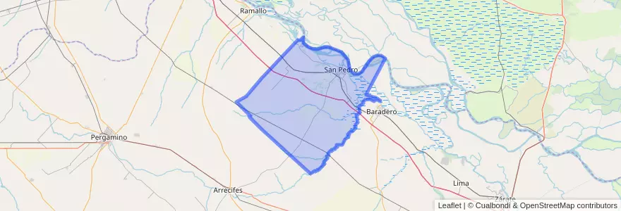 Mapa de ubicacion de Partido de San Pedro.