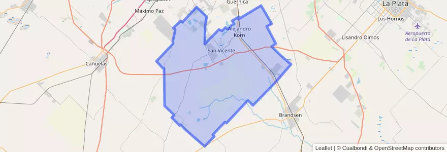 Mapa de ubicacion de Partido de San Vicente.