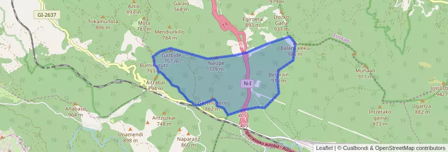 Mapa de ubicacion de Parzonería Menor de Guipúzcoa/Gipuzkoako Partzuergo Txikia.