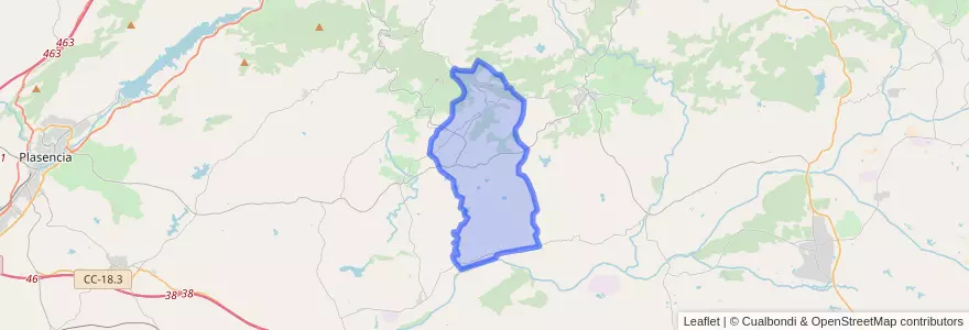 Mapa de ubicacion de Pasarón de la Vera.