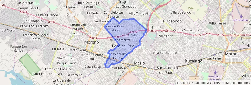 Mapa de ubicacion de Paso del Rey.