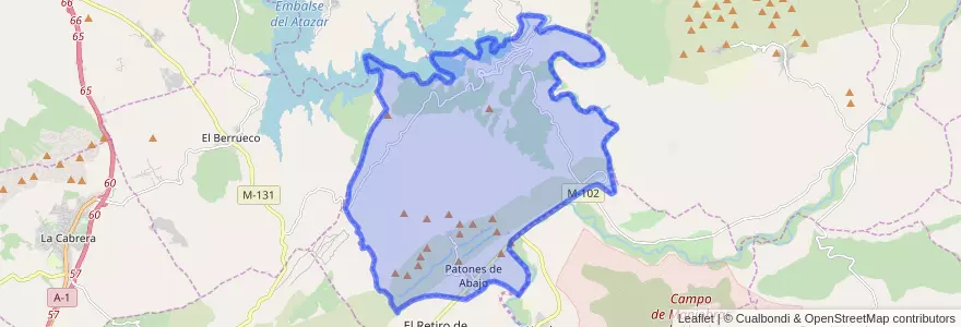 Mapa de ubicacion de Patones.