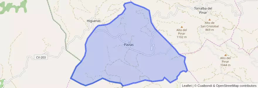 Mapa de ubicacion de Pavías.