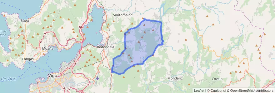 Mapa de ubicacion de Pazos de Borbén.