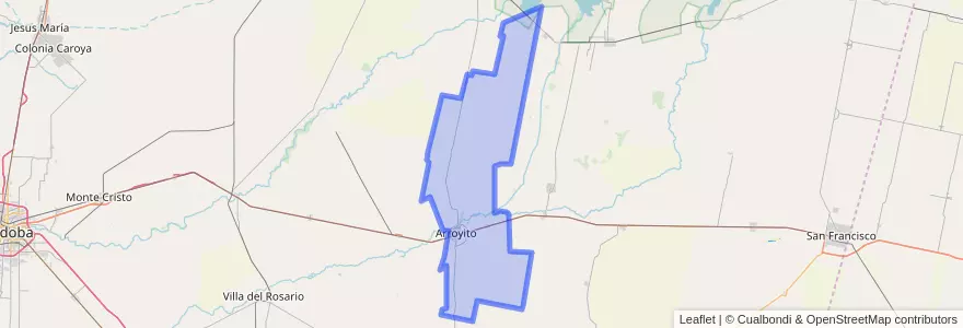Mapa de ubicacion de Pedanía Arroyito.