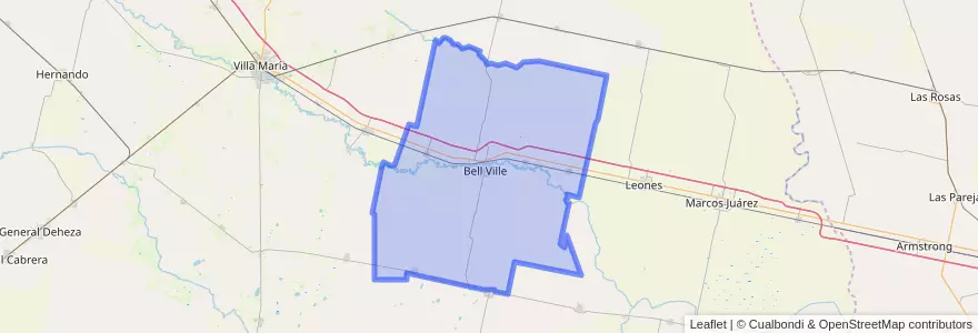Mapa de ubicacion de Pedanía Bell Ville.