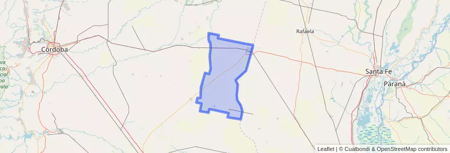 Mapa de ubicacion de Pedanía Juárez Celman.