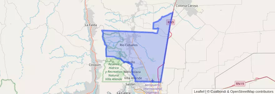 Mapa de ubicacion de Pedanía Río Ceballos.