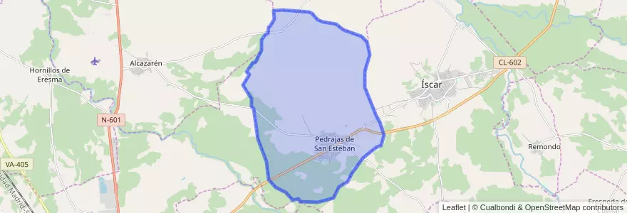 Mapa de ubicacion de Pedrajas de San Esteban.