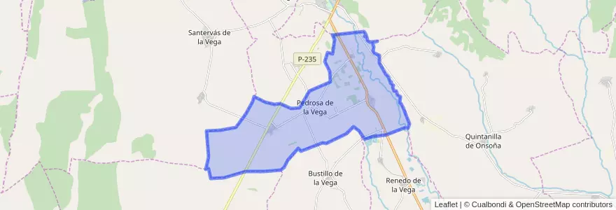 Mapa de ubicacion de Pedrosa de la Vega.