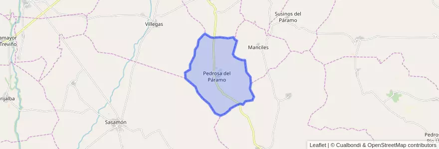Mapa de ubicacion de Pedrosa del Páramo.