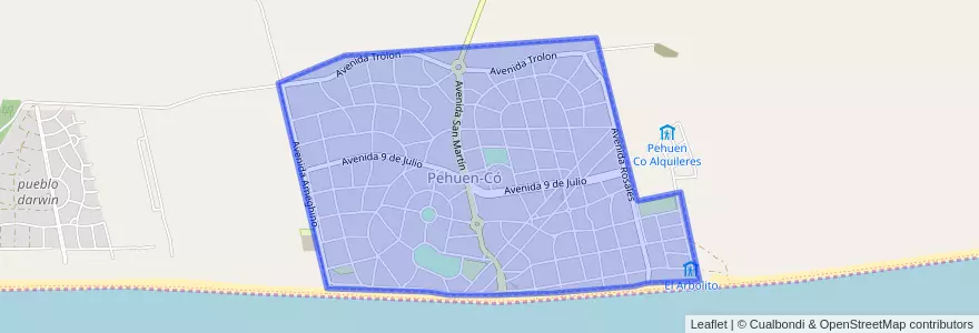 Mapa de ubicacion de Pehuencó.