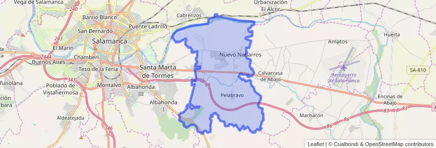 Mapa de ubicacion de Pelabravo.