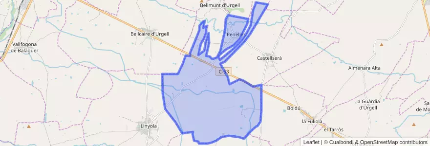 Mapa de ubicacion de Penelles.