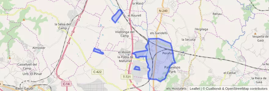 Mapa de ubicacion de Perafort.