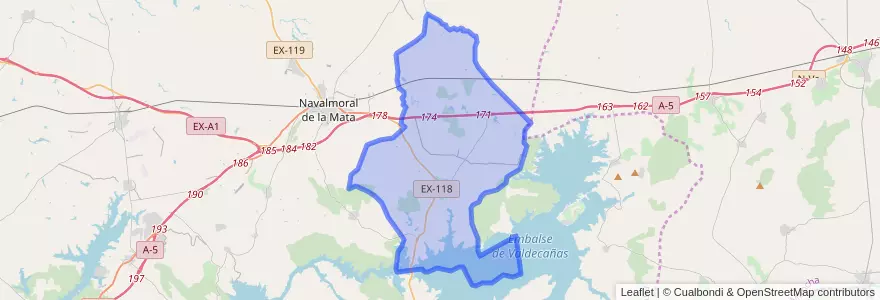 Mapa de ubicacion de Peraleda de la Mata.