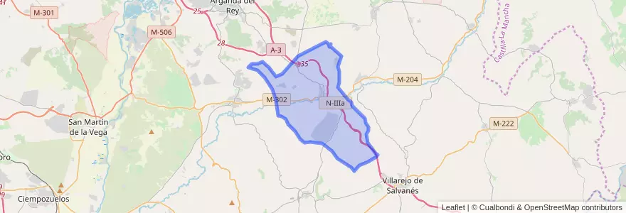 Mapa de ubicacion de Perales de Tajuña.