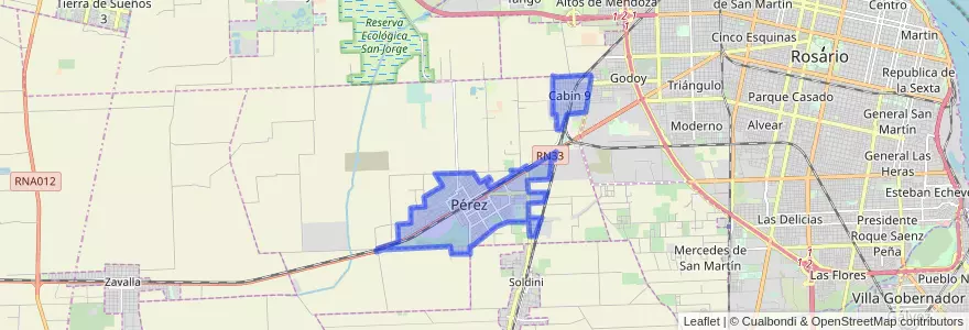Mapa de ubicacion de Pérez.
