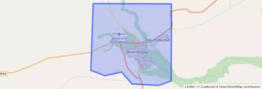 Mapa de ubicacion de Perito Moreno.