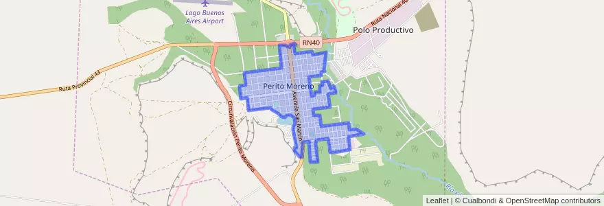 Mapa de ubicacion de Perito Moreno.